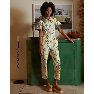 NOBLE NWT Organic Cotton Adult Utility Suit in Prairie Cream Floral Print Size S